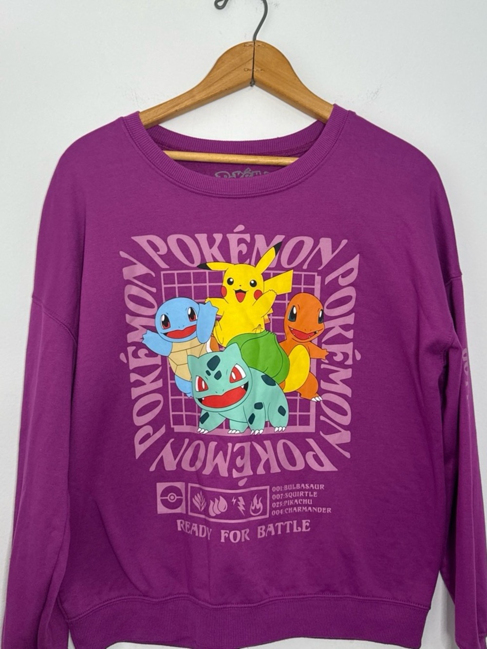 Purple Pokemon Crewneck Sweatshirt Casual Comfy Graphic Gamer Size Small